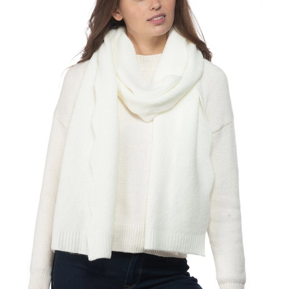 INC International Concepts‎ Ivory Scalloped Chevron Scarf